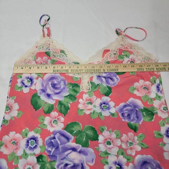 Vtg Victorias Secret Gold Label Slip Dress 90s Y2K Floral Lace Babydoll Medium - Picture 10 of 16